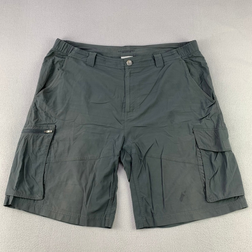 Columbia Silver Ridge Cargo Shorts Men 38 Grey Outdoor Hiking Omni-Shade Ripstop